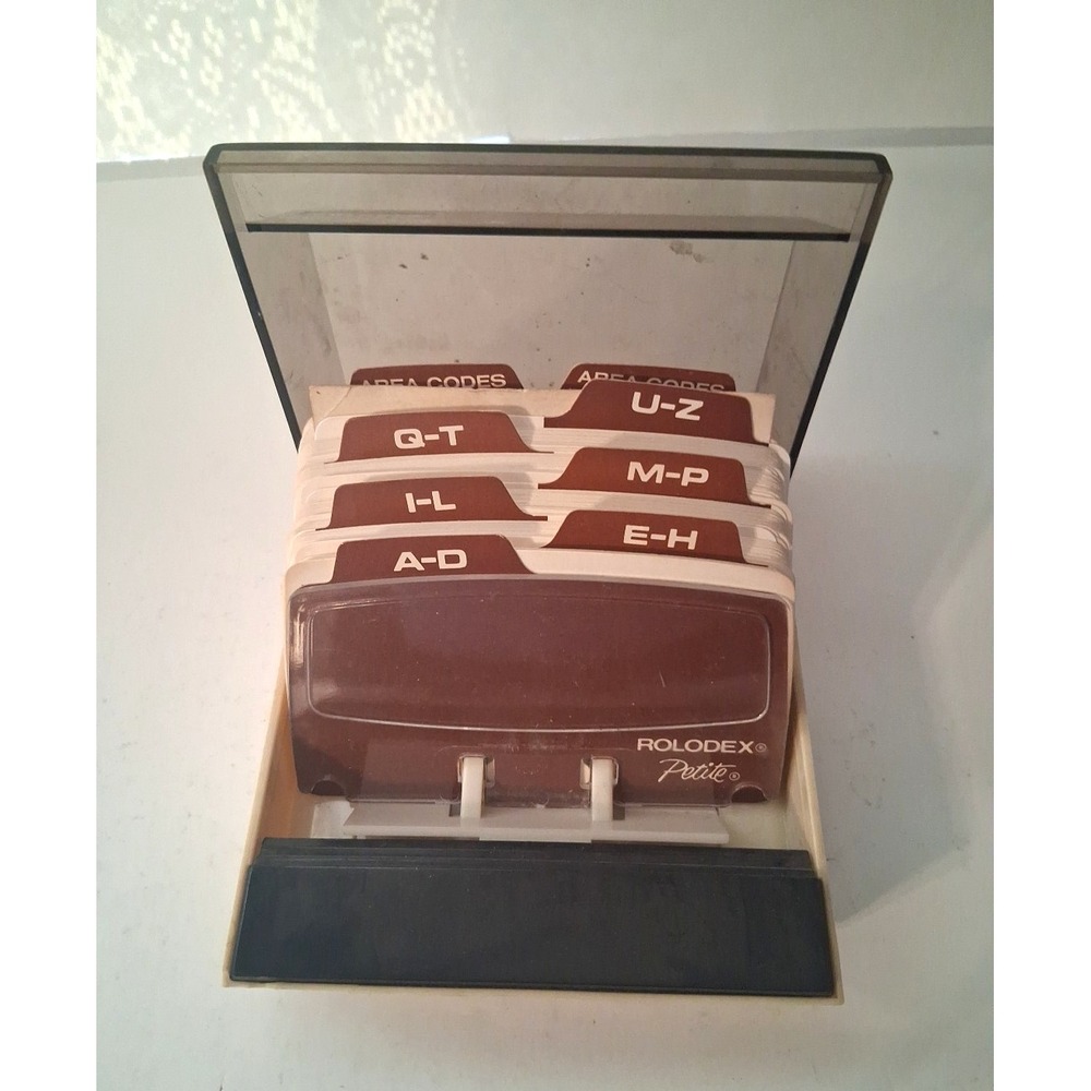 Vintage Rolodex S-300C  Card Petite Covered Contact File Used